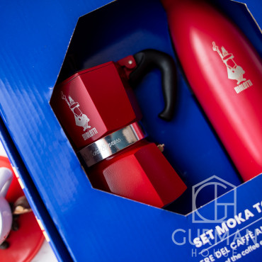 Подарунковий набір Гейзерна кавоварка Bialetti Moka Express і термос-пляшка для кави
