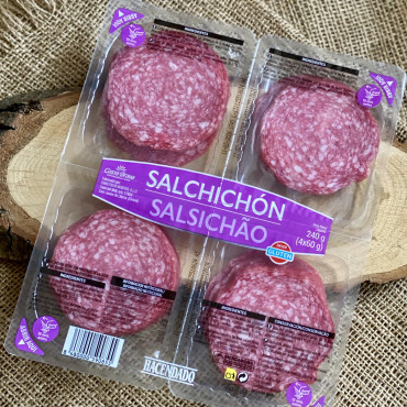 Сыровяленая колбаса Сальчичон Salchichon вакуумная нарезка