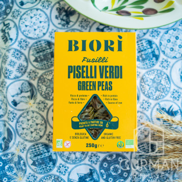 Безглютенові макарони Фузиллі із зеленого горошку Piselli Verdi Biori 250 г