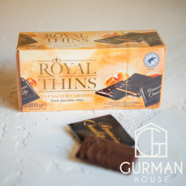 Черный шоколад Соленая карамель Royal Thins Salted Caramel 200 г