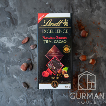 Чорний шоколад з лісовим горіхом і малиною Lindt ЕXCELLENCE 100 г