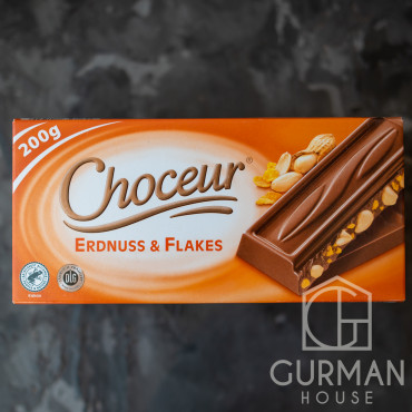 Молочный шоколад кофе с арахисом и кукурузными хлопьями Choceur 200 г