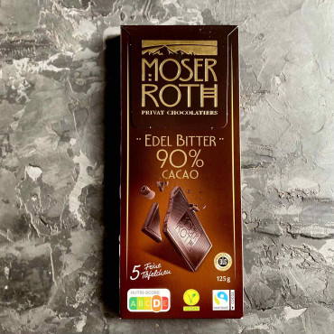 Черный шоколад Moser Roth Edel Bitte 90% Cacao 125 г