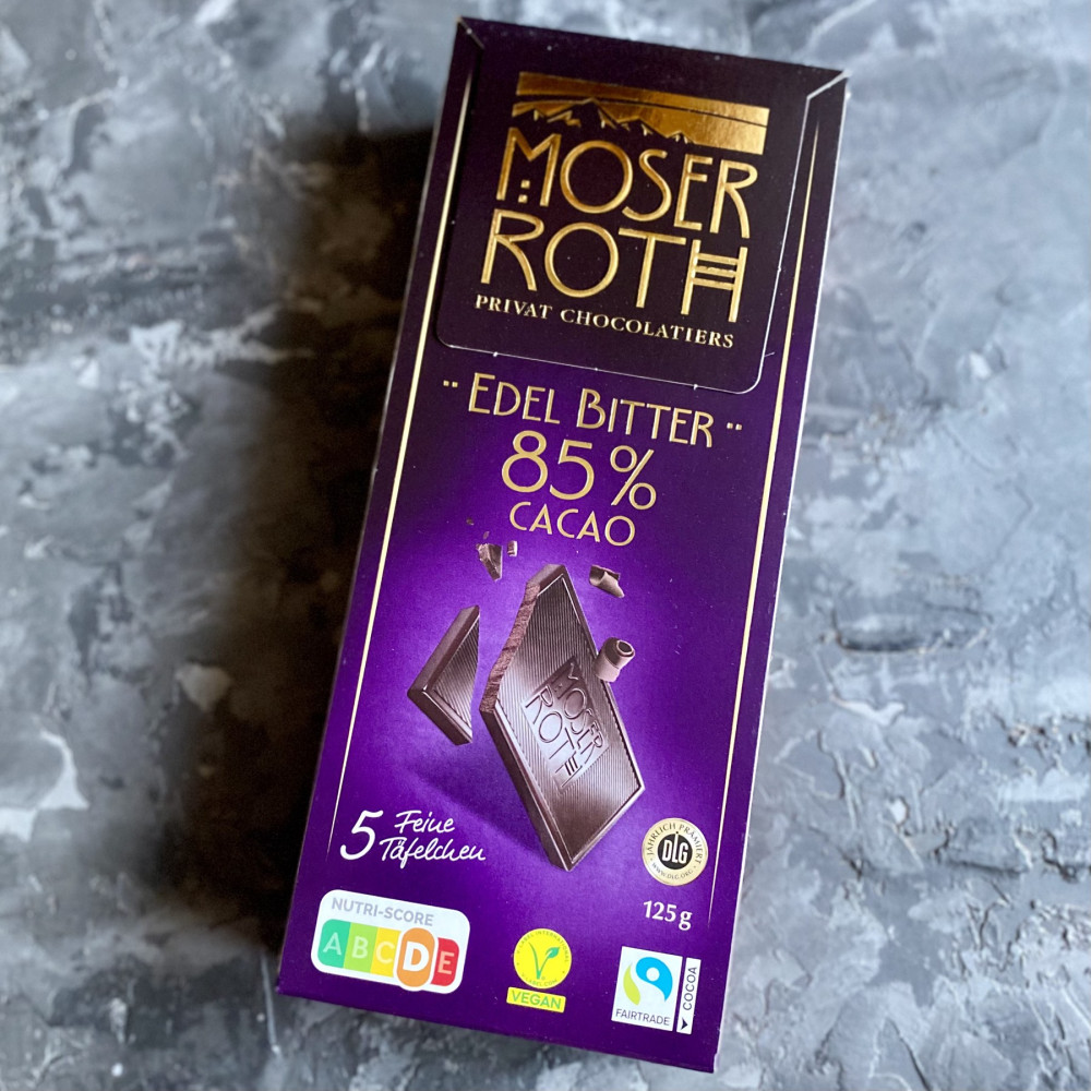 Купить Черный шоколад Moser Roth Edel Bitter 85 % Cacao 125 г в Украине ...