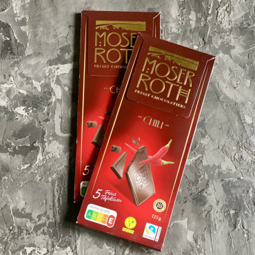  Чорний шоколад з перцем чилі Moser Roth Chocolat Chili 125 г