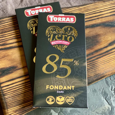 Черный шоколад без сахара Torras Zero Fondant 85% 100 г