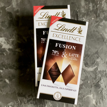 Чорний шоколад Lindt Excellence Fusion 70% Cacao & Latte 100 г