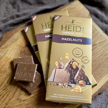 Молочний шоколад з карамелізованим фундуком Heidi Caramel Nuts Hazelnuts 80 г