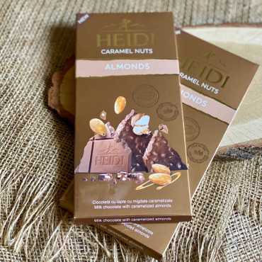 Молочний шоколад з карамелізованим мигдалем Heidi Caramel Nuts Almonds, 80 г