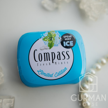 Освежающие Драже Ледяная мята  Compass Fresh Mints Spear Mint Ice 14 г