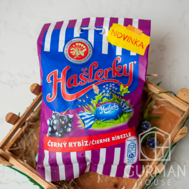 Леденцы от кашля и боли в горле Черная смородина Haslerky 90 г