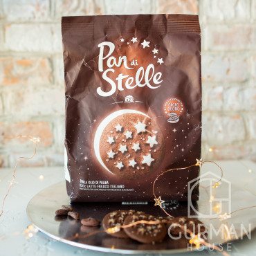Шоколадное печенье с сахарными звездами Pan di Stelle 350 г