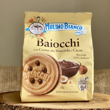 Печенье Mulino Bianco Baiocchi с шоколадно-ореховой начинкой 260 г