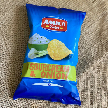 Чипсы картофельные со сметаной и луком Amica Chips 100 г